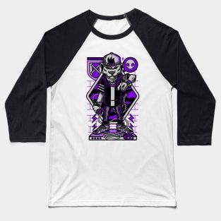 MC Wolf Rapper Purple Baseball T-Shirt